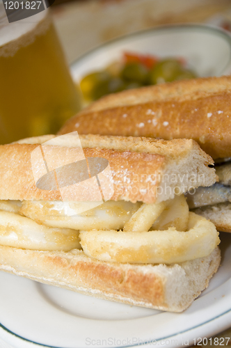 Image of  bocadillos food calamari and sardines Madrid 