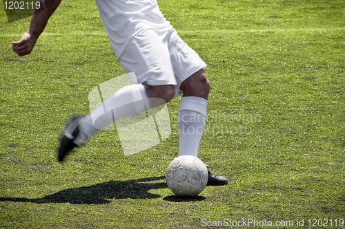 Image of Soccer player free kick