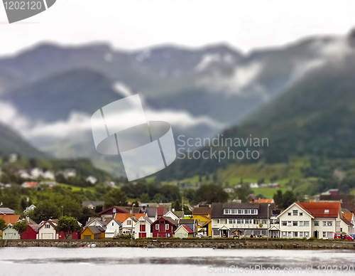 Image of Nordic town in the mountains