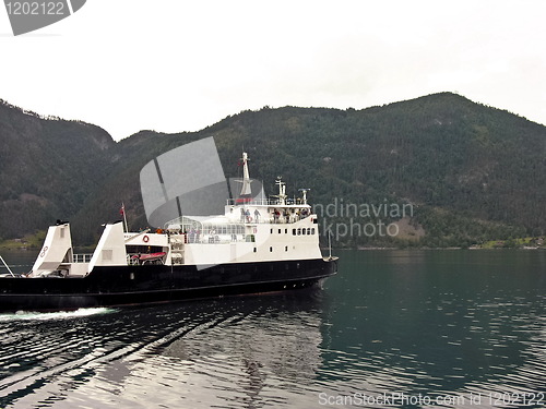 Image of Nordic ferry in fjord