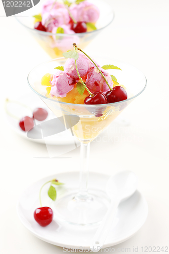 Image of Pineapple punch with cherry ice cream