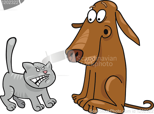 Image of Kitten and dog