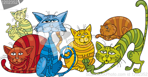 Image of color cats group