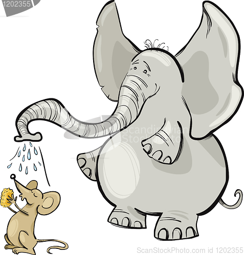 Image of mouse and elephant