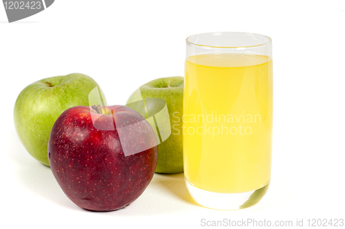 Image of Glass of juice and apples