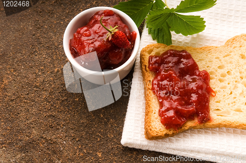 Image of Wild strawberry jam with toast