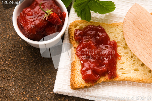 Image of Wild strawberry jam with toast