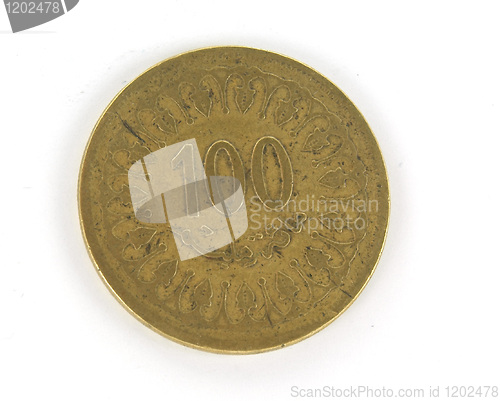 Image of 100 millieme Tunisian coin