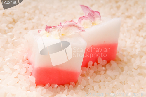 Image of Japanese dessert, Mochi with rose