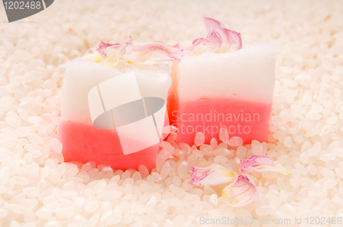 Image of Japanese dessert, Mochi with rose