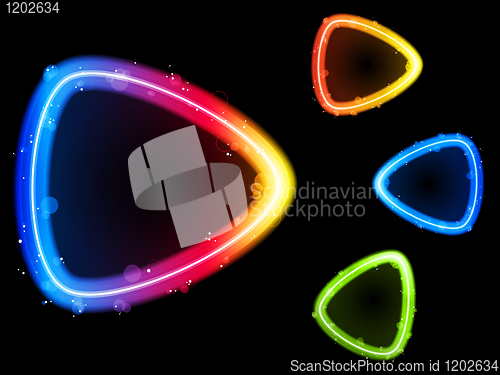 Image of Rainbow Triangle Border with Sparkles and Swirls