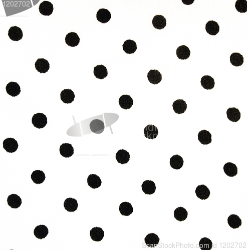 Image of White fabric with black peas can use as background