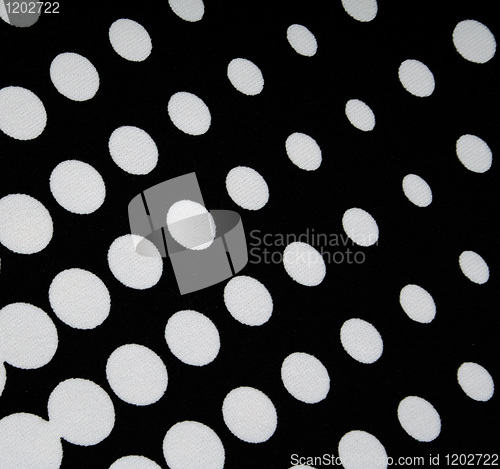 Image of Black fabric with white dots can use as background