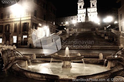 Image of Piazza di Spagna of night in Rome, Italy