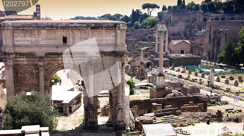 Image of Landscape view of roman forum in Rome, Italy