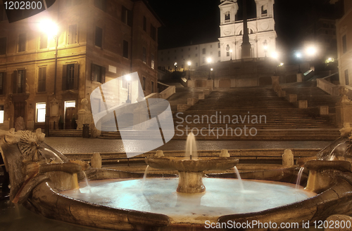 Image of Piazza di Spagna of night in Rome, Italy 