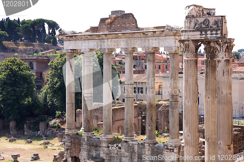 Image of Landscape view of roman forum in Rome, Italy