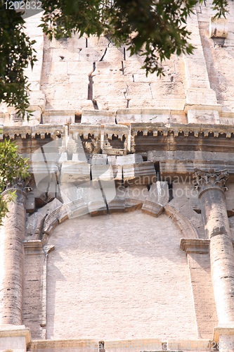 Image of details of ruins Colosseum in Rome, Italy