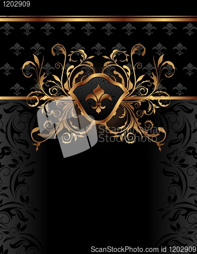 Image of golden ornate frame for design