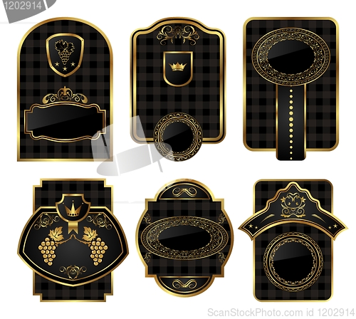 Image of set black-gold decorative frames