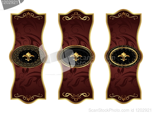 Image of set gold decorative frames