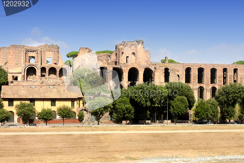 Image of Ruins of Palatine hill palace in Rome, Italy