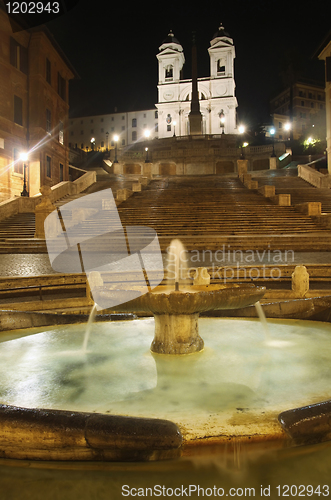 Image of Piazza di Spagna of night in Rome, Italy 