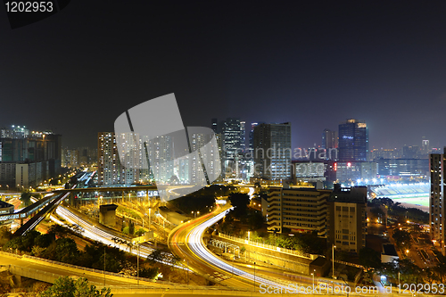 Image of modern city at night