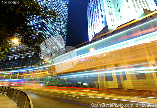 Image of traffic in city at night