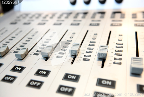 Image of audio mixing console