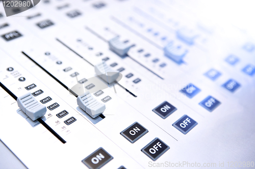 Image of audio mixing console