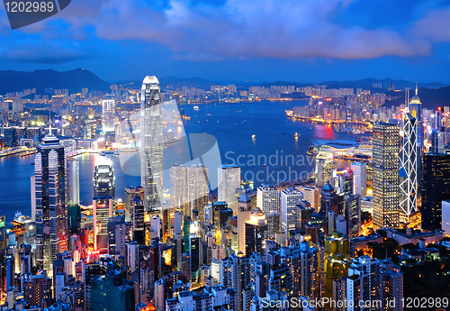 Image of Hong Kong city at night