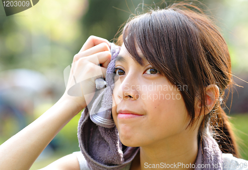 Image of beautiful sporty asian girl