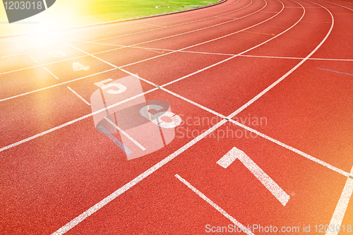 Image of finish point of running track