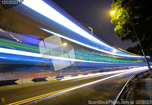 Image of traffic in city at night