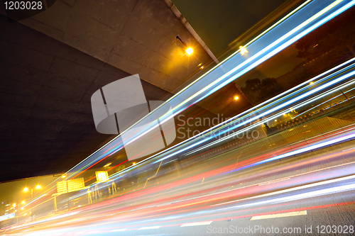 Image of traffic in city at night