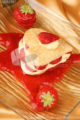 Image of Strawberry and custard millefeuille