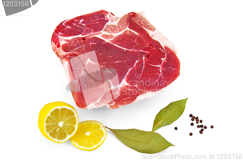 Image of Pork with lemon and laurel  leaf