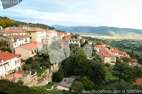 Image of Italy. Tuscany. Panorama of Cortona 