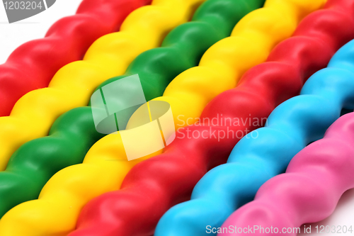 Image of empty balloons various colors background 