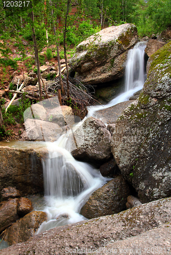 Image of waterfall in summer woods