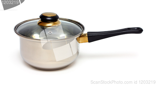 Image of stainless pot with handle