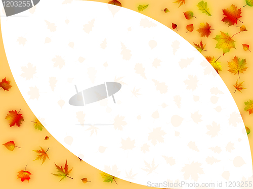 Image of Colorful autumn leaves card. EPS 8