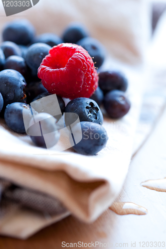 Image of blueberries and raspberry