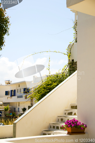 Image of typical street scene Greek Cyclades island residence