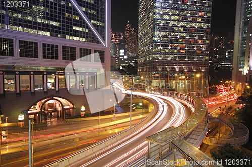 Image of Busy night traffic in Hong Kong