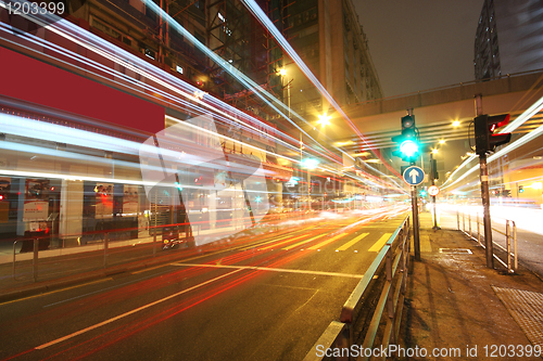 Image of Modern urban landscape at night 