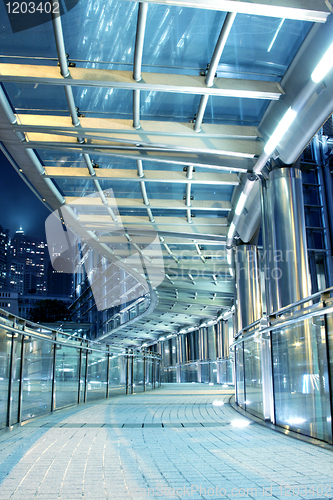 Image of footbridge in door at night