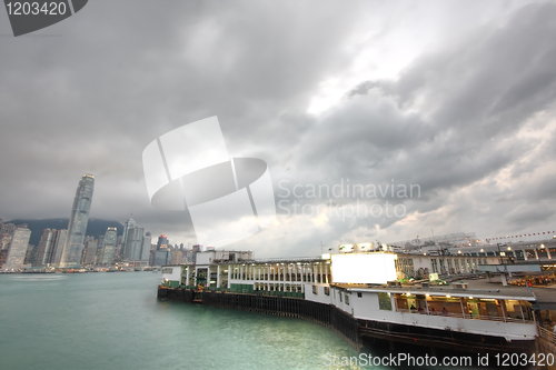 Image of Hong Kong harbour,ferry station