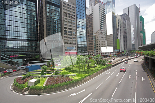 Image of Heavy traffic through the modern city 